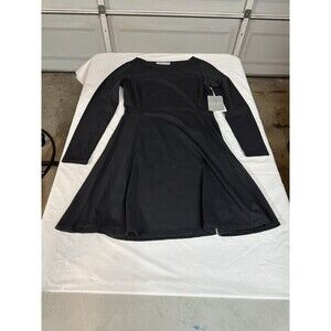Athleta Black Long Sleeve A-Line Tactel Cozy Up Dress - Women's S Small - NWT!